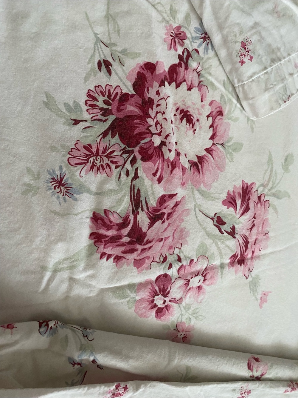 Shabby Chic Pink Floral Cotton Duvet Cover Set - Picture 4 of 6